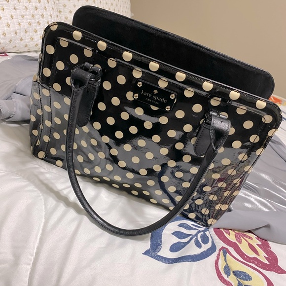 New Kate Spade bag, Navy blue polka dots - Picture 1 of 8